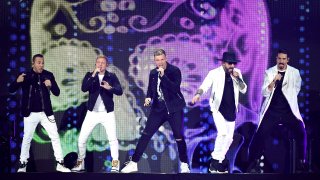 LAS VEGAS, NEVADA – SEPTEMBER 20: (L-R) Singers Howie Dorough, Brian Littrell, Nick Carter, AJ McLean and Kevin Richardson of the Backstreet Boys perform onstage during the 2019 iHeartRadio Music Festival at T-Mobile Arena on September 20, 2019 in Las Vegas, Nevada. (Photo by Ethan Miller/Getty Images)
