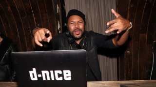 DJ D-Nice spins at the Def Jam Christmas Party