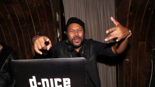 DJ D-Nice spins at the Def Jam Christmas Party