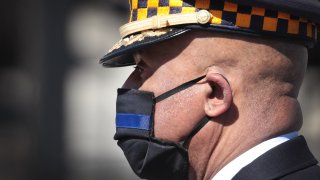 Police officers attend the funeral of Sergeant Clifford Martin