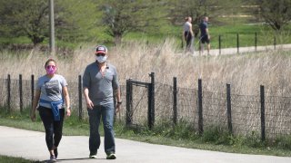 Despite the COVID-19 pandemic, people take advantage of one of the warmest days so far this Spring