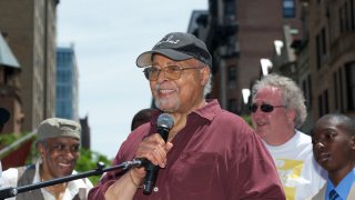 Jimmy Cobb attends the NYC Block Party Celebrating "Miles Davis Way"