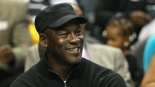 Owner of the Charlotte Hornets, Michael Jordan, watches on during their game against the Chicago Bulls at Time Warner Cable Arena on November 3, 2015 in Charlotte, North Carolina.