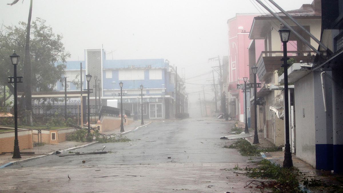 Hurricane Maria hits Fajardo, Puerto Rico, on Sept. 20, 2017. Maria made landfall on Puerto Rico on Wednesday, pummeling the US territory after already killing at least two people on its passage through the Caribbean. The U.S. National Hurricane Center warned of "large and destructive waves" as Maria came ashore near Yabucoa on the southeast coast.