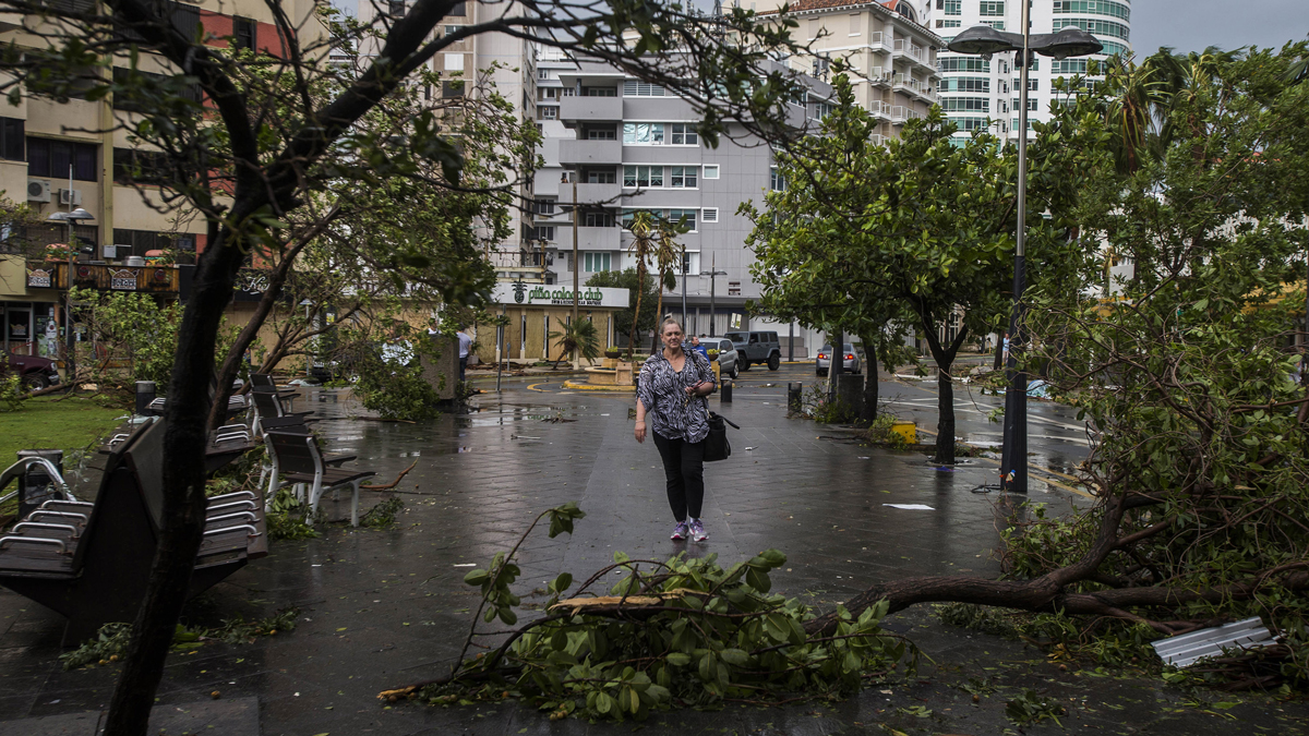 Hurricane Maria passed through Puerto Rico leaving behind a path of destruction across the national territory on San Juan Sept. 20, 2017.