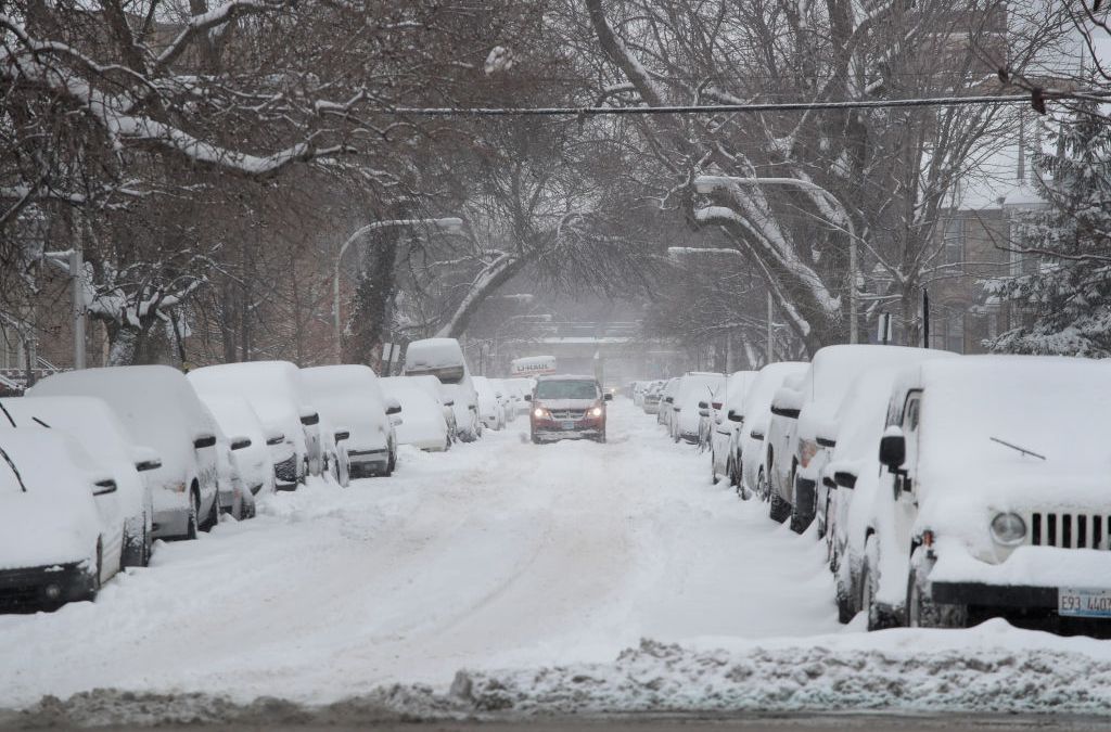 how much did it snow in chicago