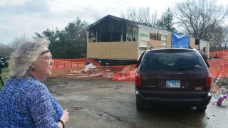Goodfield trailer fire