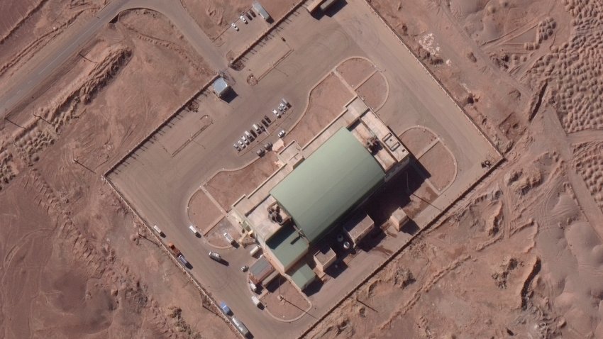 This Feb. 4, 2020 satellite image from Maxar Technologies, shows activity at the Imam Khomeini Space Center in Iran’s Semnan province. An Iranian rocket failed to put a satellite into orbit on Sunday, Feb. 9, 2020, state television reported, the latest setback for a program the U.S. claims helps Tehran advance its ballistic missile program.