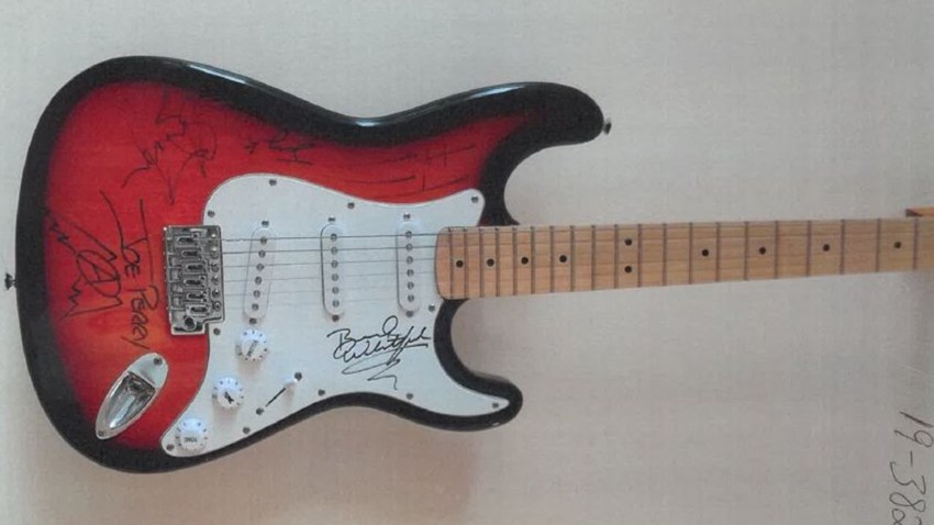 Joe Perry signed stolen guitar