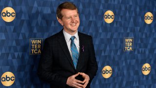 In this Jan. 8, 2020, file photo, Ken Jennings, a cast member in the ABC television series "Jeopardy! The Greatest of All Time," poses at the 2020 ABC Television Critics Association Winter Press Tour in Pasadena, California.
