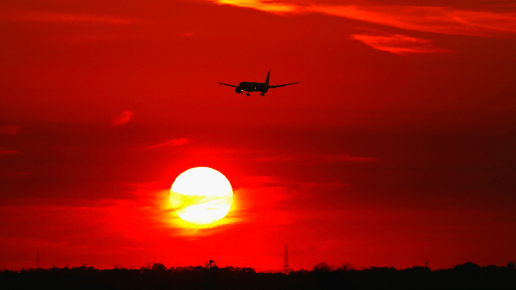 Plane Sunset