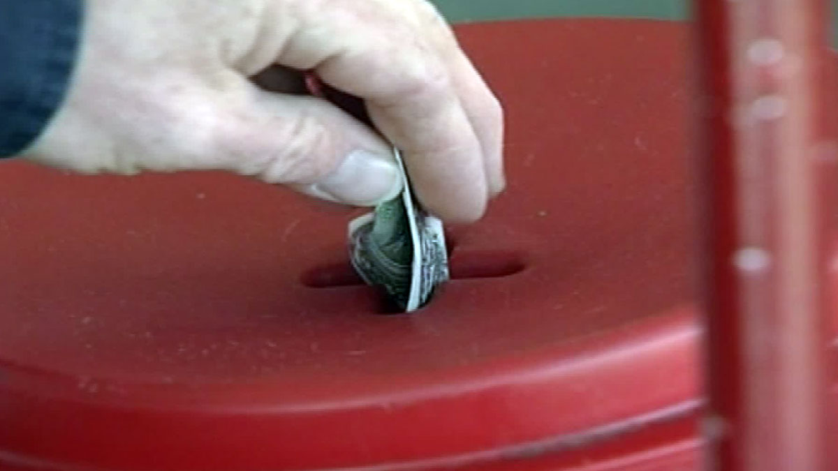 Salvation Army Red Kettle Stolen From Near State and Randolph in Loop