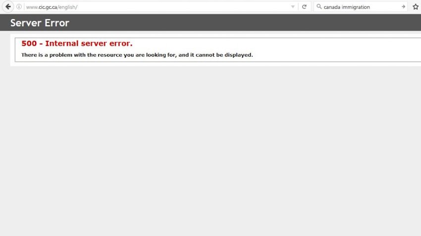 canada site crash