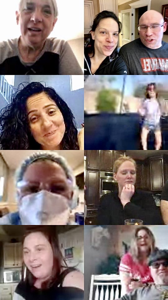 My best friend & nurse and all of us supporting her during a virtual happy hour!