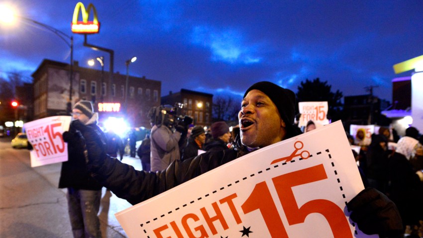 APTOPIX Fast Food Strikes