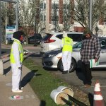 Members of the organization Wind of the Spirit help day laborers in New Jersey to protect themselves from the coronavirus.