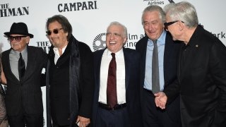 Actors Joe Pesci, from left, Al Pacino, director/producer Martin Scorsese, actor/producer Robert De Niro and Harvey Keitel attend the world premiere of "The Irishman" at Alice Tully Hall during the opening night of the 57th New York Film Festival on Friday, Sept. 27, 2019, in New York.