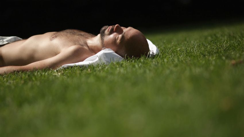 laying in sun