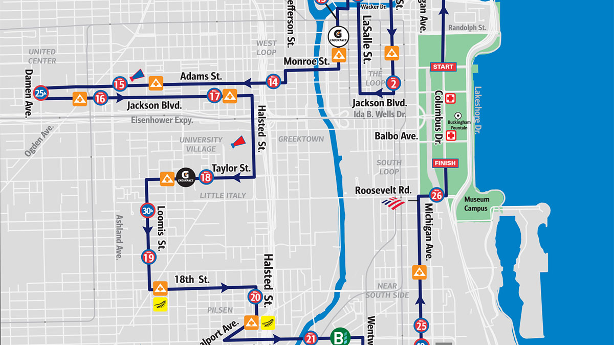 See a Map of the 2019 Bank of America Chicago Marathon Route NBC Chicago