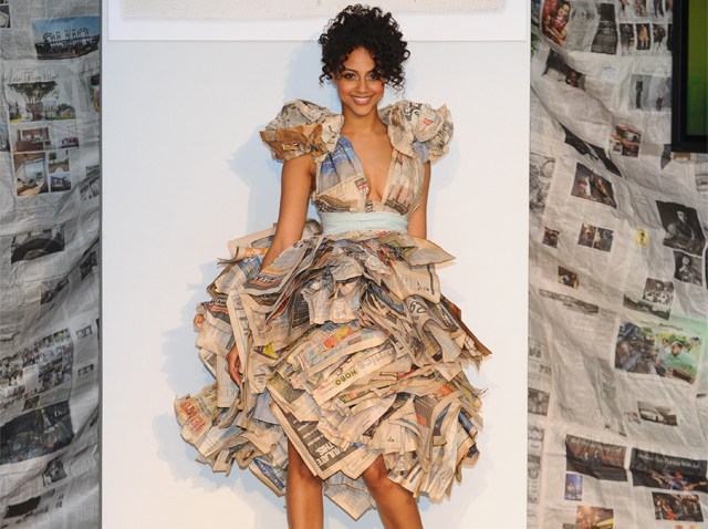 Lara Miller newspaper-dress
