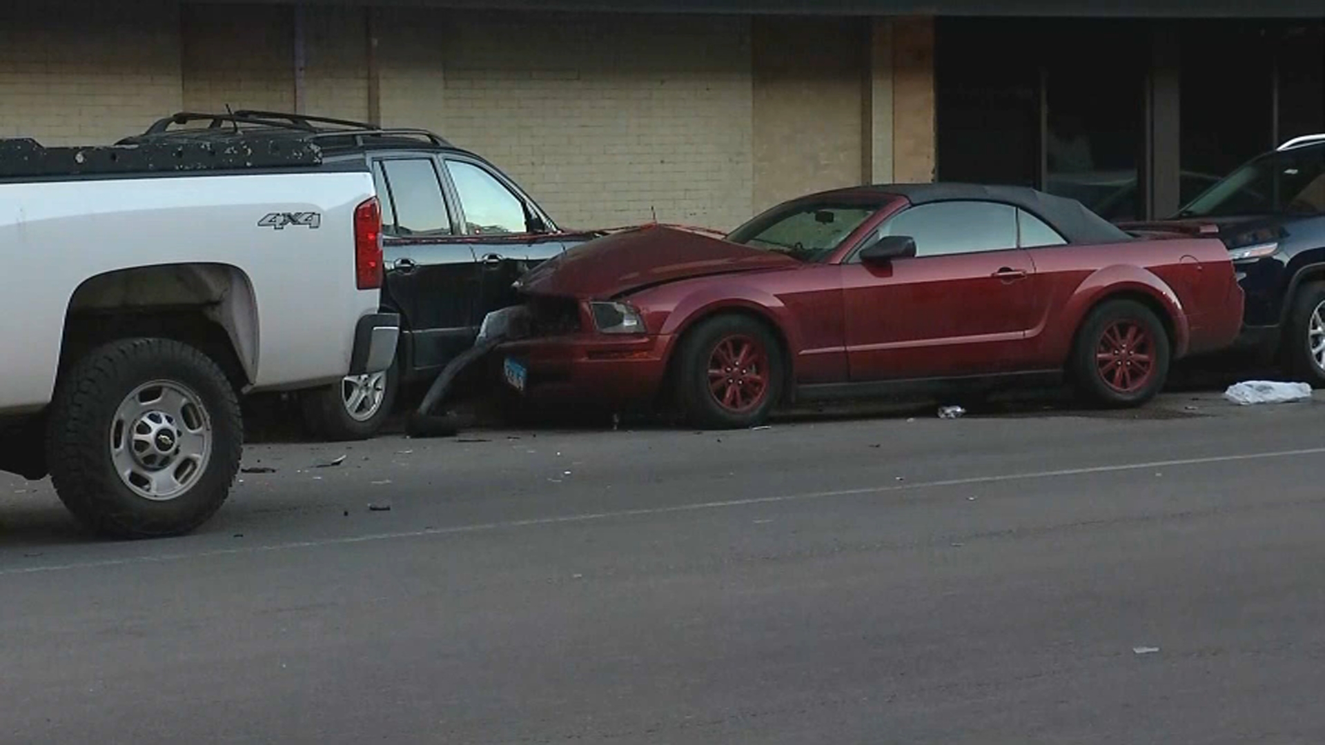 Car hits pedestrian, crashes into West Side Burger King - ABC7 Chicago