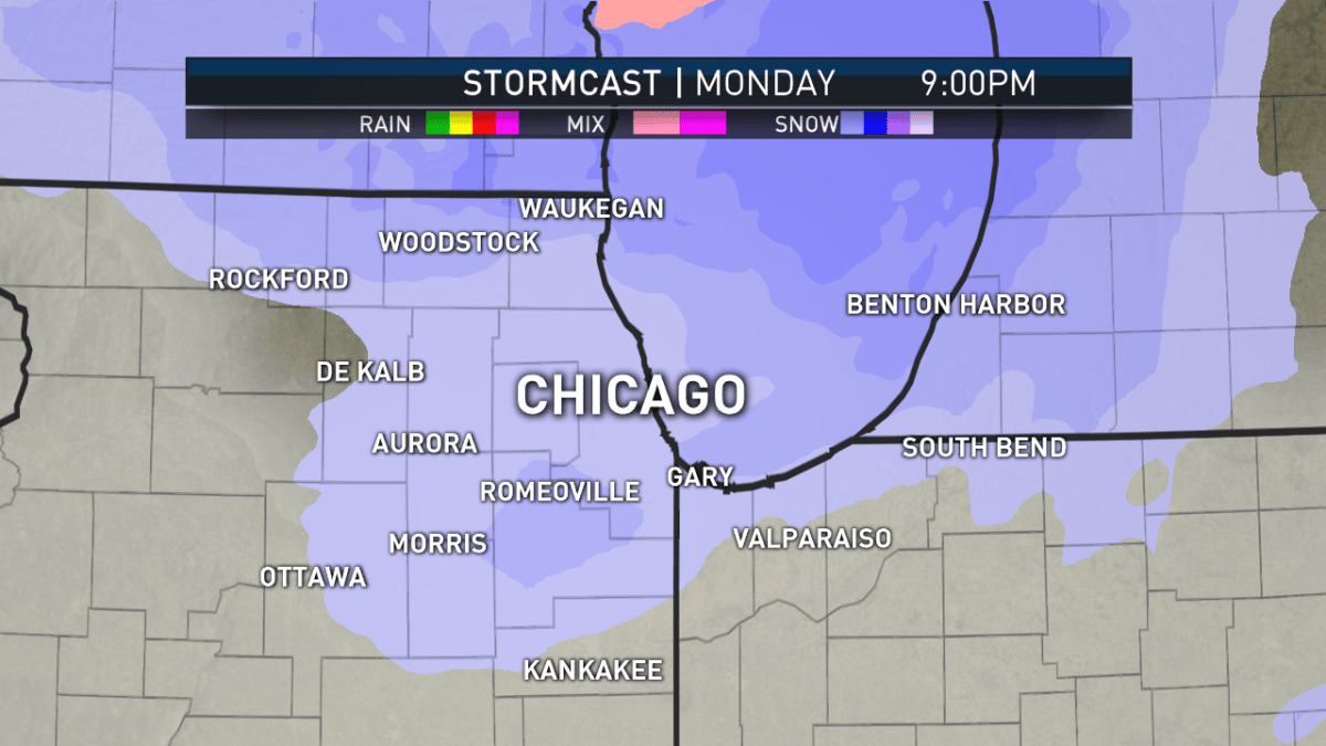 Accumulating Snow Possible by Tuesday Morning – NBC Chicago