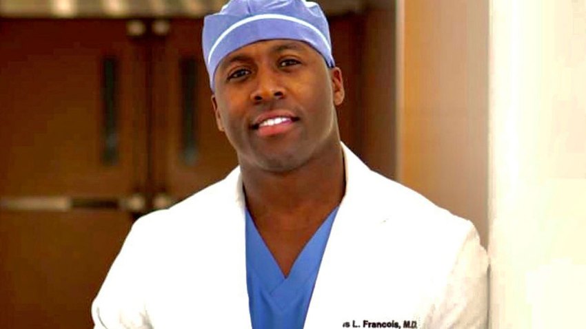 This March 30, 2020 photo shows Dr. Elvis Francois at the Mayo Clinic in Rochester, Minn. The orthopedic surgery resident has gone viral thanks to his top-notch musical performances at hospitals. On Friday, the healthcare worker with a golden voice will independently release "Music Is Medicine," which was recorded alongside pianist and fellow resident Dr. William Robinson. All of the proceeds will be donated to The Center of Disaster Philanthropy COVID-19 Response Fund.