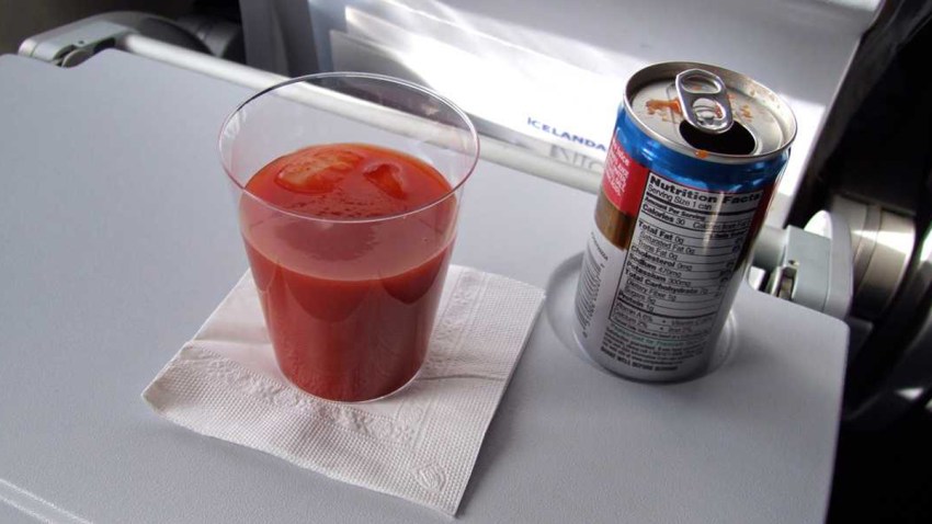 tomato juice airplane