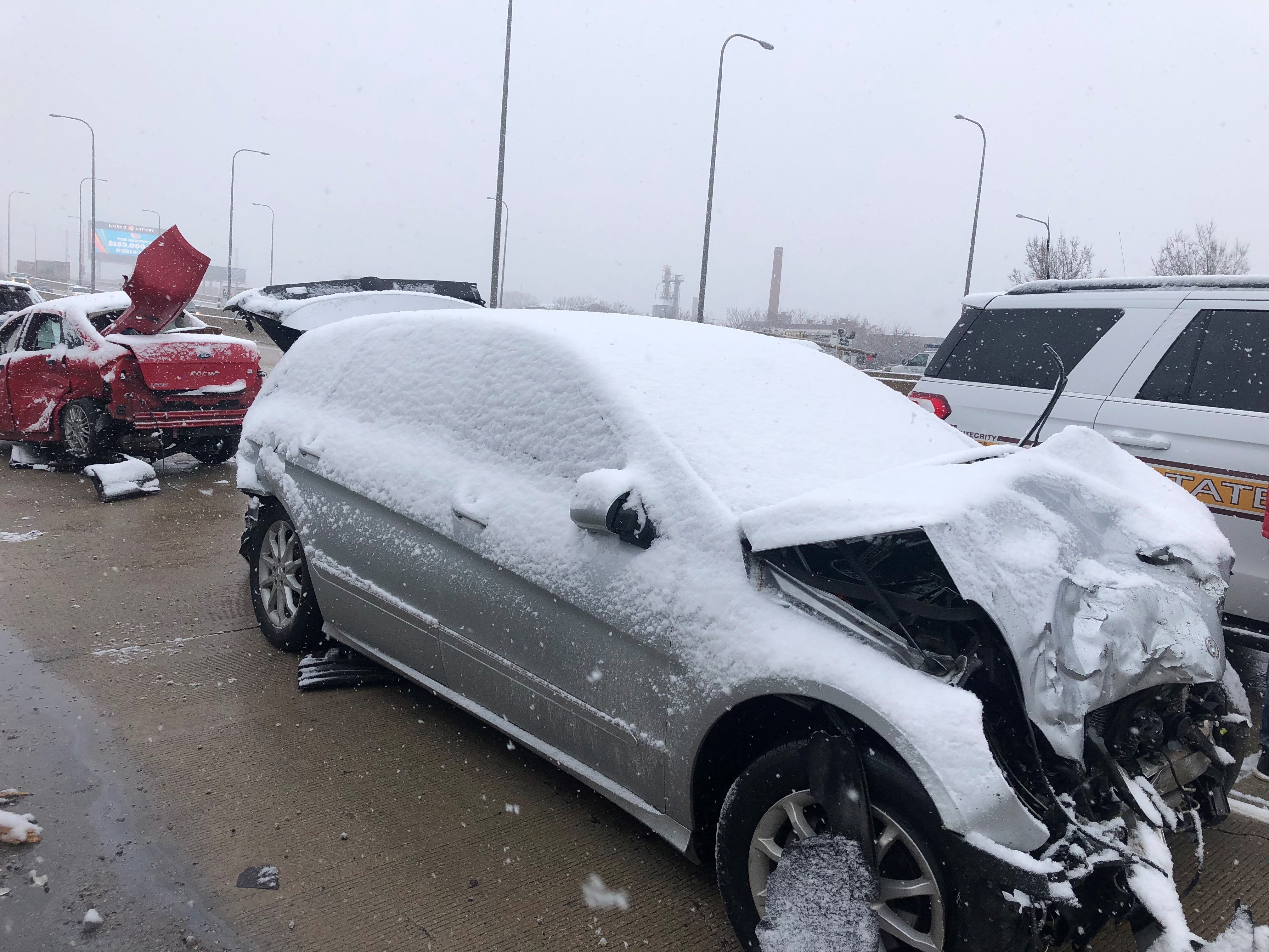 Nearly 60 Vehicles Involved in PileUp Crashes on Kennedy Expressway