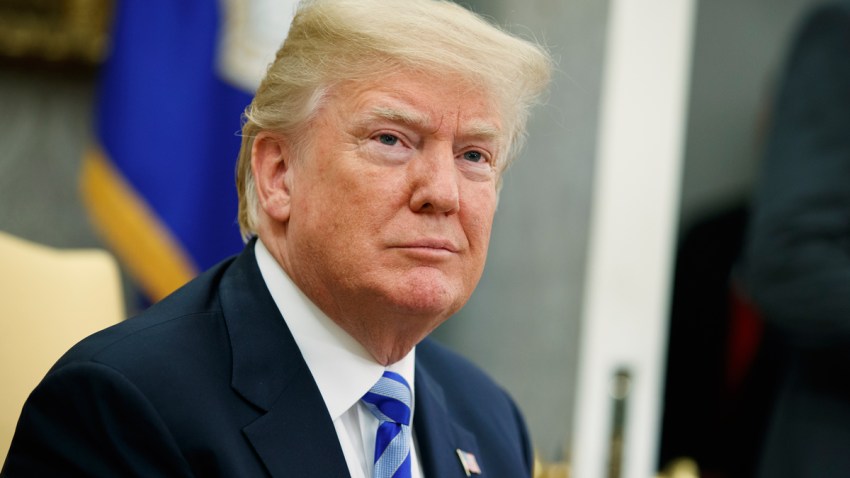 In this May 16, 2018 file photo, President Donald Trump listens to a question during a meeting in the Oval Office of the White House in Washington.