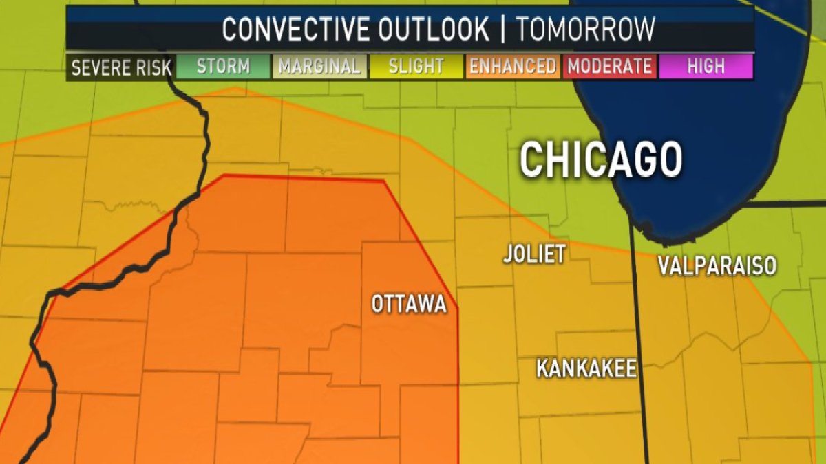 Chicago Weather Showers, Storms Friday Ahead of Severe Weather Threat