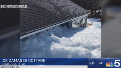Door County Ice Shove Damages Home Nbc Chicago