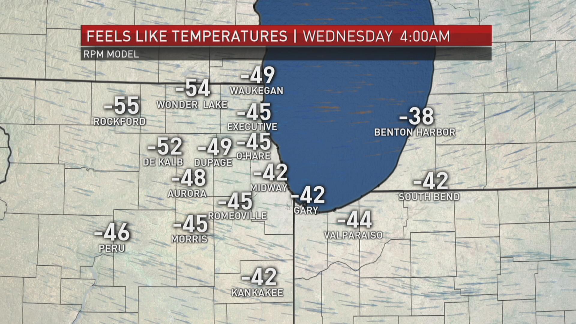 Temperature Timeline When It Will Feel the Coldest in the Chicago Area