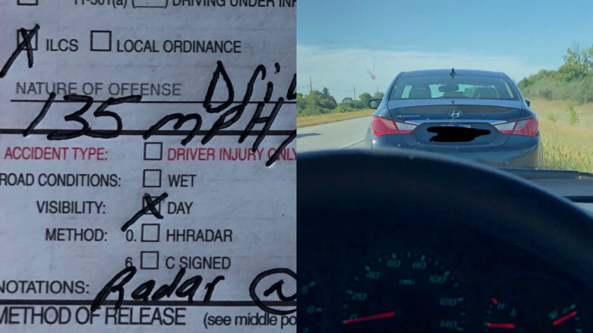 woman drove 135 mph isp