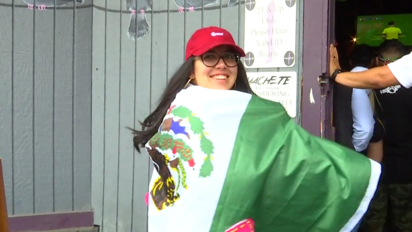 woman with mexican flag