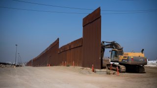 SAN DIEGO, CA – AUGUST 22:
Construction is seen on the secondary fence that separates the United States and Mexico in the San Diego Sector on August 22, 2019 in San Diego, CA.
(Photo by Carolyn Van Houten/The Washington Post via Getty Images)