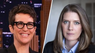 Political commentator Rachel Maddow (left) and Mary Trump, President Donald Trump's niece (right).