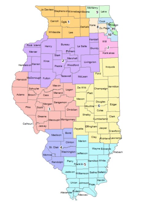 MAP: Here Are the 11 COVID Regions in Illinois and Which Counties Are ...