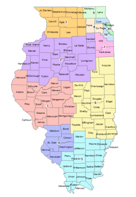 Illinois Region 1 Map Map: Here Are The 11 Covid Regions In Illinois And Which Counties Are In  Them – Nbc Chicago