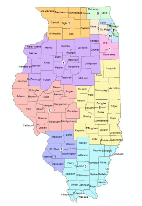 Regions In Illinois Map Illinois Covid Regions Map: Here's How The State Is Divided For Coronavirus  Response – Nbc Chicago