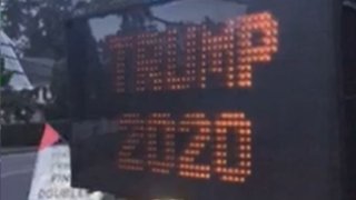 construction sign reads Trump 2020