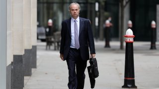 Justin Rushbrooke QC who is representing Meghan, the Duchess of Sussex arrives at the High Court in London