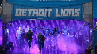 DETROIT, MI – SEPTEMBER 13: Matthew Stafford #9 of the Detroit Lions leads his team on the field prior to a game against the Chicago Bears at Ford Field on September 13, 2020 in Detroit, Michigan. (Photo by Rey Del Rio/Getty Images)