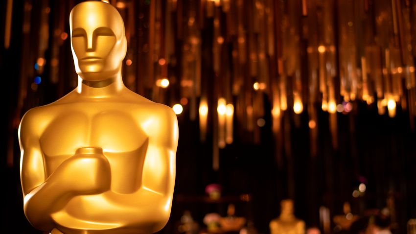 An Oscar Statue is displayed at the 92nd Annual Academy Awards Governors Ball press preview at The Ray Dolby Ballroom at Hollywood & Highland Center, in Hollywood, California, on January 31, 2020.