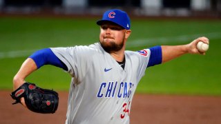 PITTSBURGH, PA – SEPTEMBER 21: Jon Lester #34 of the Chicago Cubs pitches in the first inning against the Pittsburgh Pirates at PNC Park on September 21, 2020 in Pittsburgh, Pennsylvania. (Photo by Justin K. Aller/Getty Images)