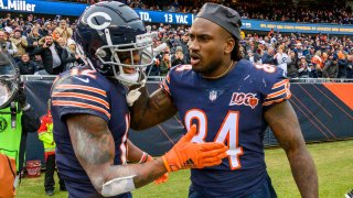 Cordarrelle Patterson and Allen Robinson celebrate a Bears win at Soldier Field