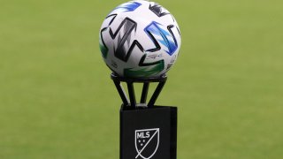 KANSAS CITY, KS – OCTOBER 07: A view of a soccer ball on a pedestal in the first half of an MLS match between the Chicago Fire and Sporting Kansas City on October 7, 2020 at Children’s Mercy Park in Kansas City, KS. (Photo by Scott Winters/Icon Sportswire via Getty Images)