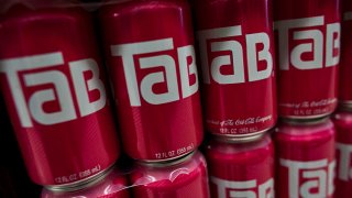 Cans of Tab diet cola produced by the Coca-Cola Company at a supermarket in the Brooklyn borough of New York, July 26, 2011.