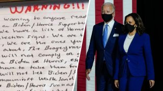 threatening letter; biden harris