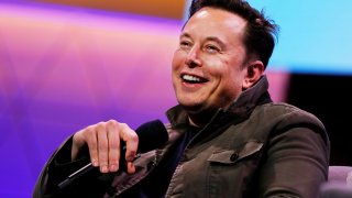 Tesla CEO Elon Musk reacts during a conversation at the E3 gaming convention in Los Angeles, June 13, 2019.